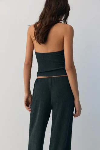 Top halter de crepé