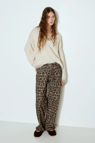 Vaqueros con estampado de leopardo y cordón