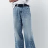 Vaqueros de pierna ancha con estampado de estrellas Vaqueros de pierna ancha con estampado de estrellas