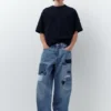 Vaqueros holgados con patchwork Vaqueros holgados con patchwork