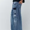 Vaqueros holgados con patchwork Vaqueros holgados con patchwork