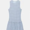 Vestido corto a cuadros con bajo voluminoso Vestido corto a cuadros con bajo voluminoso