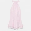 Vestido corto de rayas con cuello halter Vestido corto de rayas con cuello halter