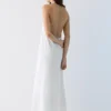Vestido midi con cuello halter Vestido midi con cuello halter
