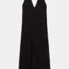Vestido midi con cuello halter Vestido midi con cuello halter