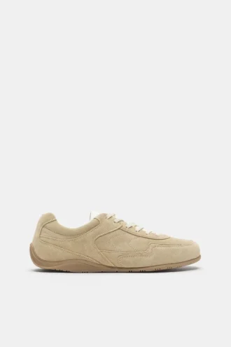 Zapatillas de ante de piel