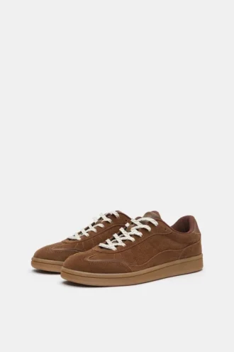 Zapatillas de piel serraje