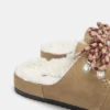 Zuecos de cuero con imitación de piel de oveja y cordones